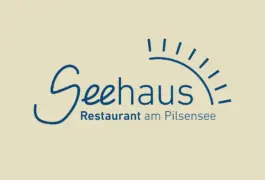 Zu sehen ist das Logo des Seehauses. Der Hintergrund ist Beige und das Logo Dunkelblau. Gestaltet von der Grafikdesignerin Theresa Fischer aus Oberau bei Garmisch-Partenkirchen.