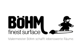 Zu sehen ist das Logo, das ich für Böhm finest surface gestaltet habe. Mein Kunde hat einen Malermeisterbetrieb in Hamburg. Gestaltet habe ich es, die Grafikdesignerin Theresa Fischer aus Oberau bei Garmisch-Partenkirchen.